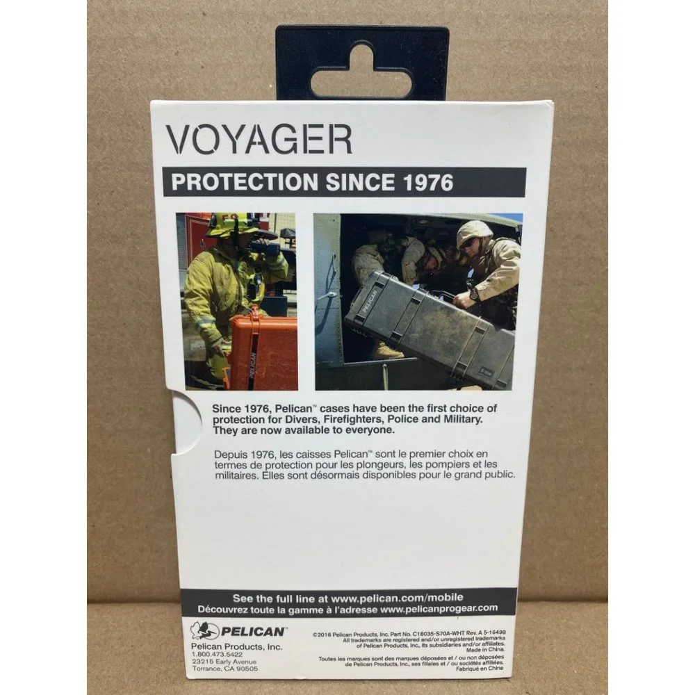 Galaxy S7 Case Pelican Voyager Military‎ Grade Belt Clip Screen Protector White